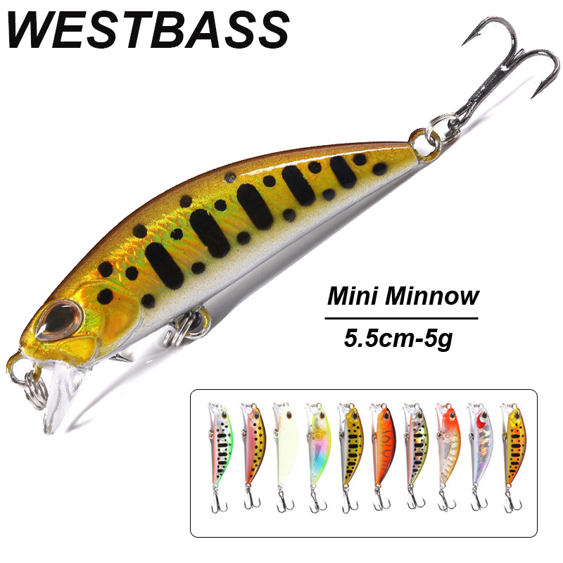 Fishing Lure Jerkbait - WESTBASS 1PX Micro Minnow Lure 55มม.-5G