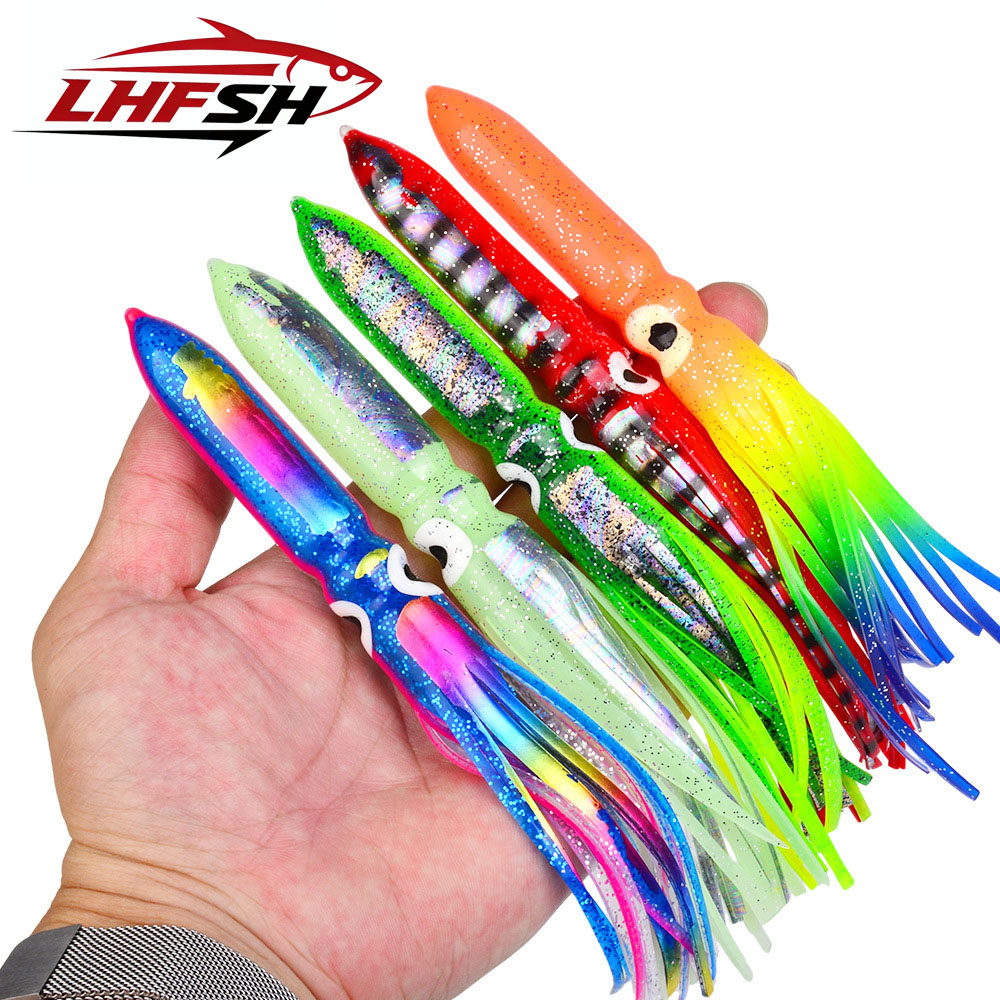 Fishing Lure Buzzbait - เหยื่อปลอมรูปปลาหมึกเรืองแสง LHFSH สำหรับตกปลาทะเลน้ำเค็ม ตกปลาจากเรือ ปลาทูน่าขนาดใหญ่