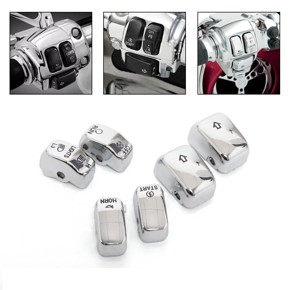 Abu Garcia Reel Revo - Chrome รถจักรยานยนต์สวิทช์ครอบคลุมปุ่มควบคุมหมวกชุดสําหรับ Harley Sportster Touring Road