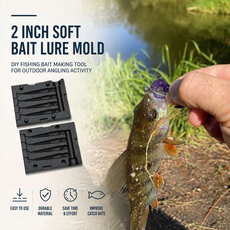 Fishing Lure Accessories - แม่พิมพ์เหยื่อตกปลาแบบนิ่มขนาด 2 นิ้ว อุปกรณ์ทำเหยื่อตกปลา DIY สำหรับกิจกรรมตกปลาในพื้นที่กลางแจ้ง