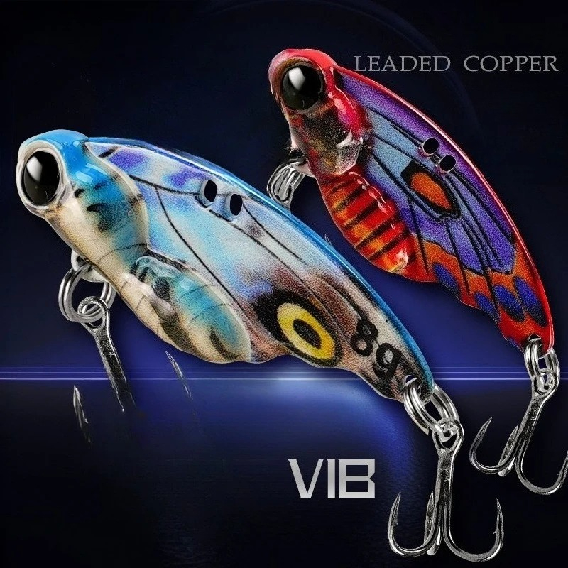 Fishing Lure Spoon - เหยื่อตกปลาแบบสั่น VIB รูปทรงช้อน เหยื่อตกปลาเบส เหยื่อโลหะรูปทรงผีเสื้อ เหยื่อปลอมรูปจั๊กจั่น