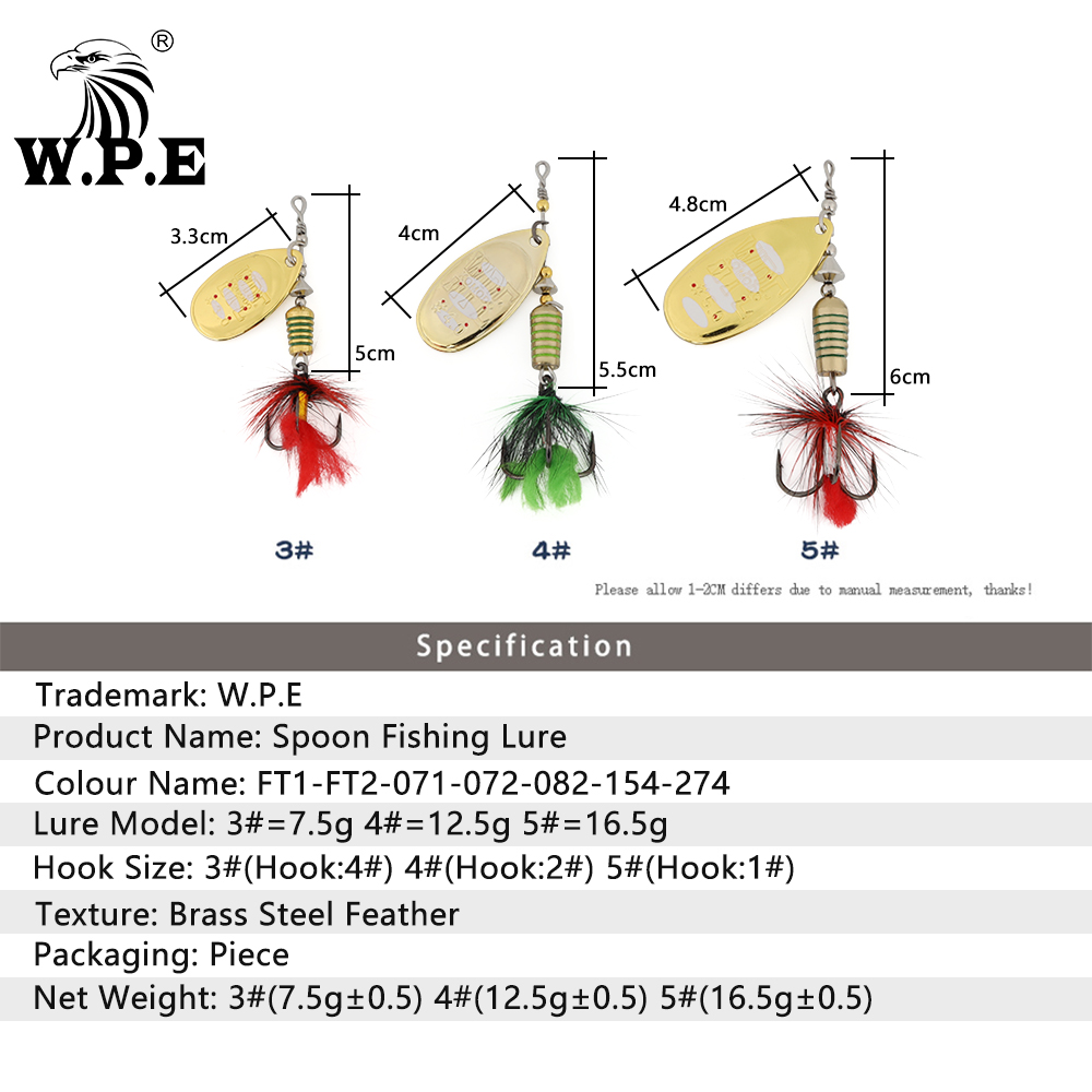 W.P.E KOMODO SPINNER Lure 2pcs - Fishing Lure Spinnerbait บทวิจารณ์และราคา